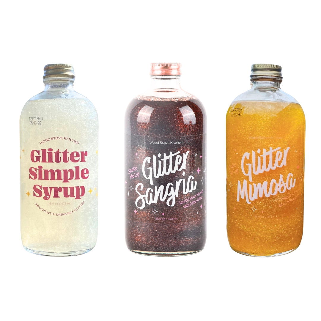 Glitter Cocktail Box: 3 of Our Glitter-Infused Mixers (Glitter Sangria, Glitter Mimosa & Glitter Simple Syrup)-0