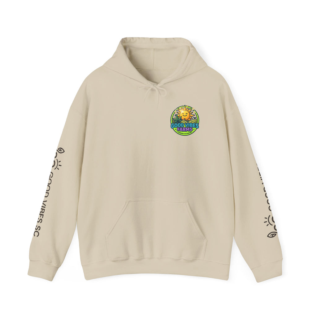 Good Vibes Farms Hoodie | Sun Emblem Farm Logo Sweatshirt