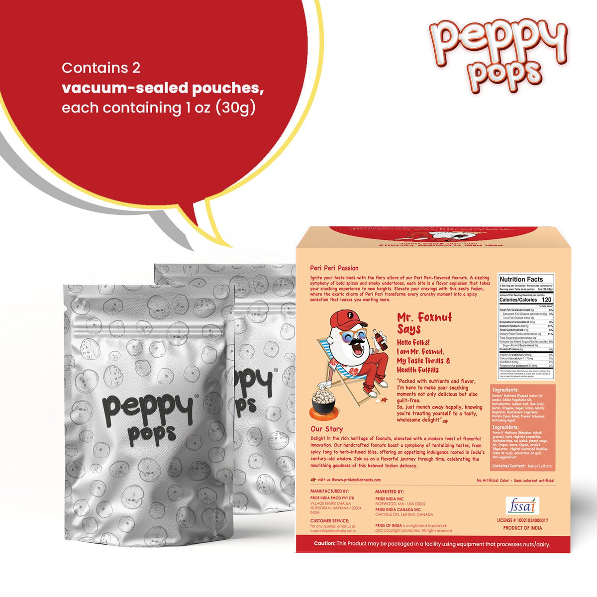 PEPPY POPS PERI PERI ROASTED FOXNUTS