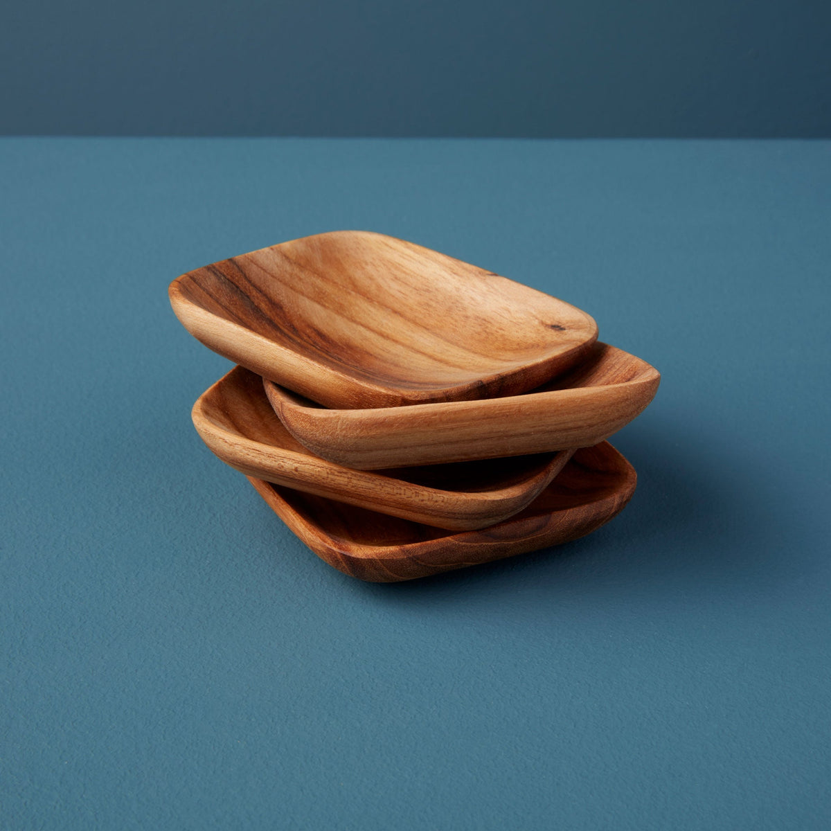 Teak Square Pinch Bowls, Set of 4-0
