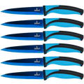 6-Piece Titanium-Coated Straight Edge Steak Knife Set
