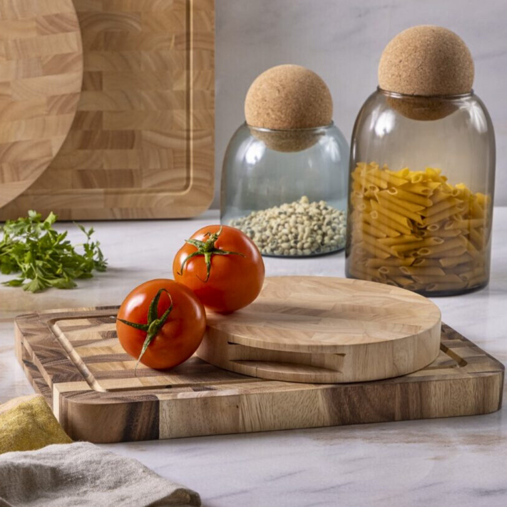 Rubberwood End Grain Rectangular Cutting Board, Medium-3