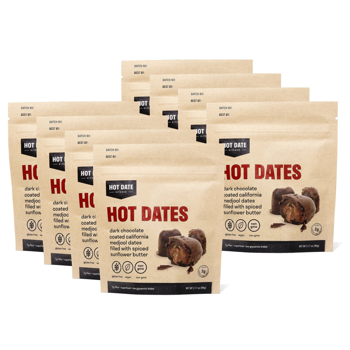 Spiced Dark Chocolate Stuffed Medjool Dates - 12 Pack