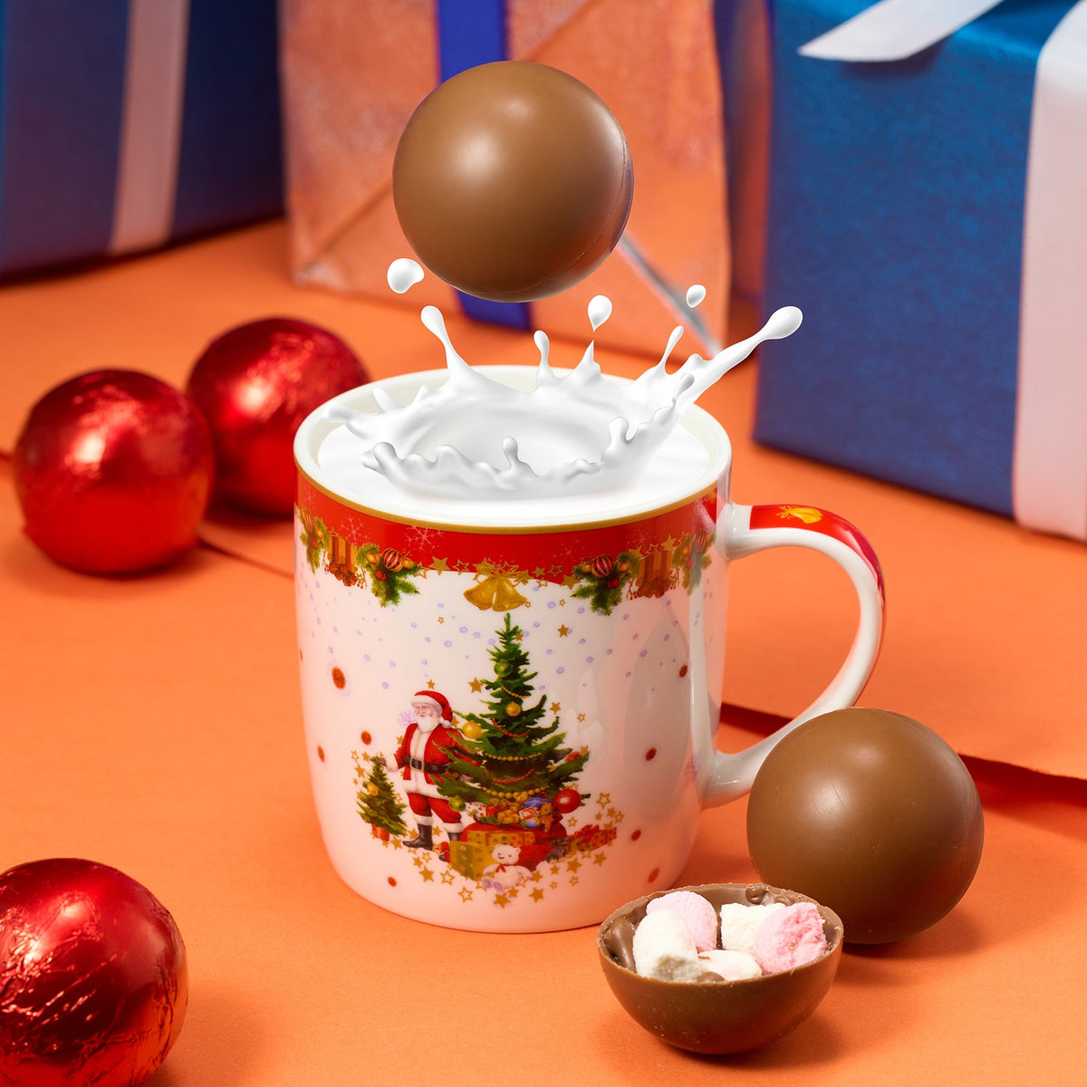 Large Snowman Hot Chocolate Bombs Set Of 16 Delicious Cocoa Bomb Filled With Marshmallows Caramel Fu-2