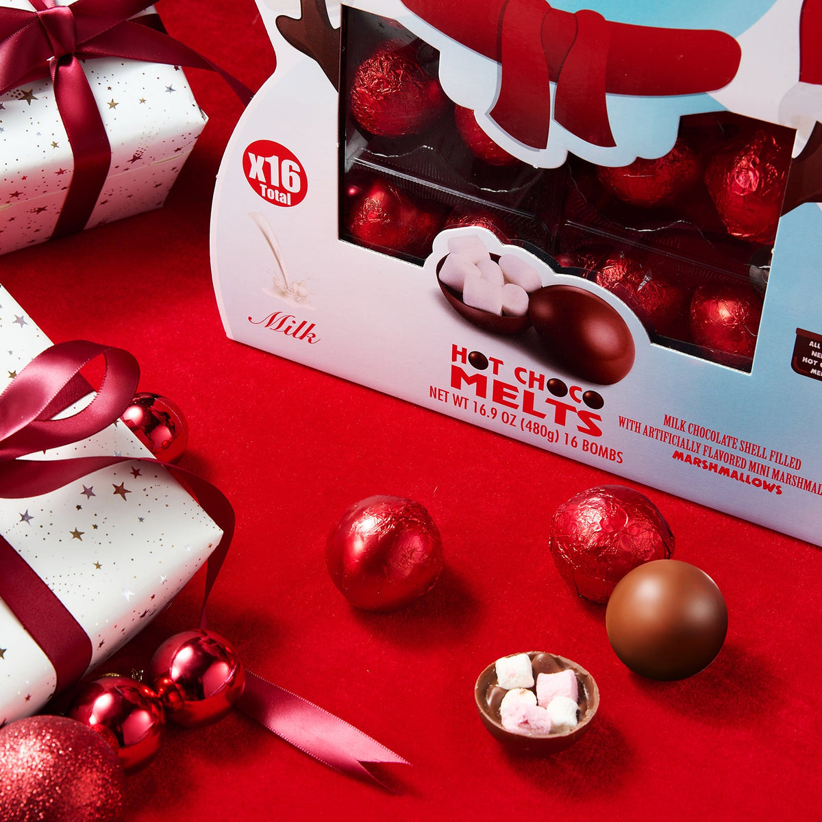 Large Snowman Hot Chocolate Bombs Set Of 16 Delicious Cocoa Bomb Filled With Marshmallows Caramel Fu-1